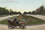Newberry Blvd Postcard with Old Car