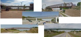 The styles of modern bridges being considered to replace the Historic Lake Park Arch Footbridge over Ravine Road